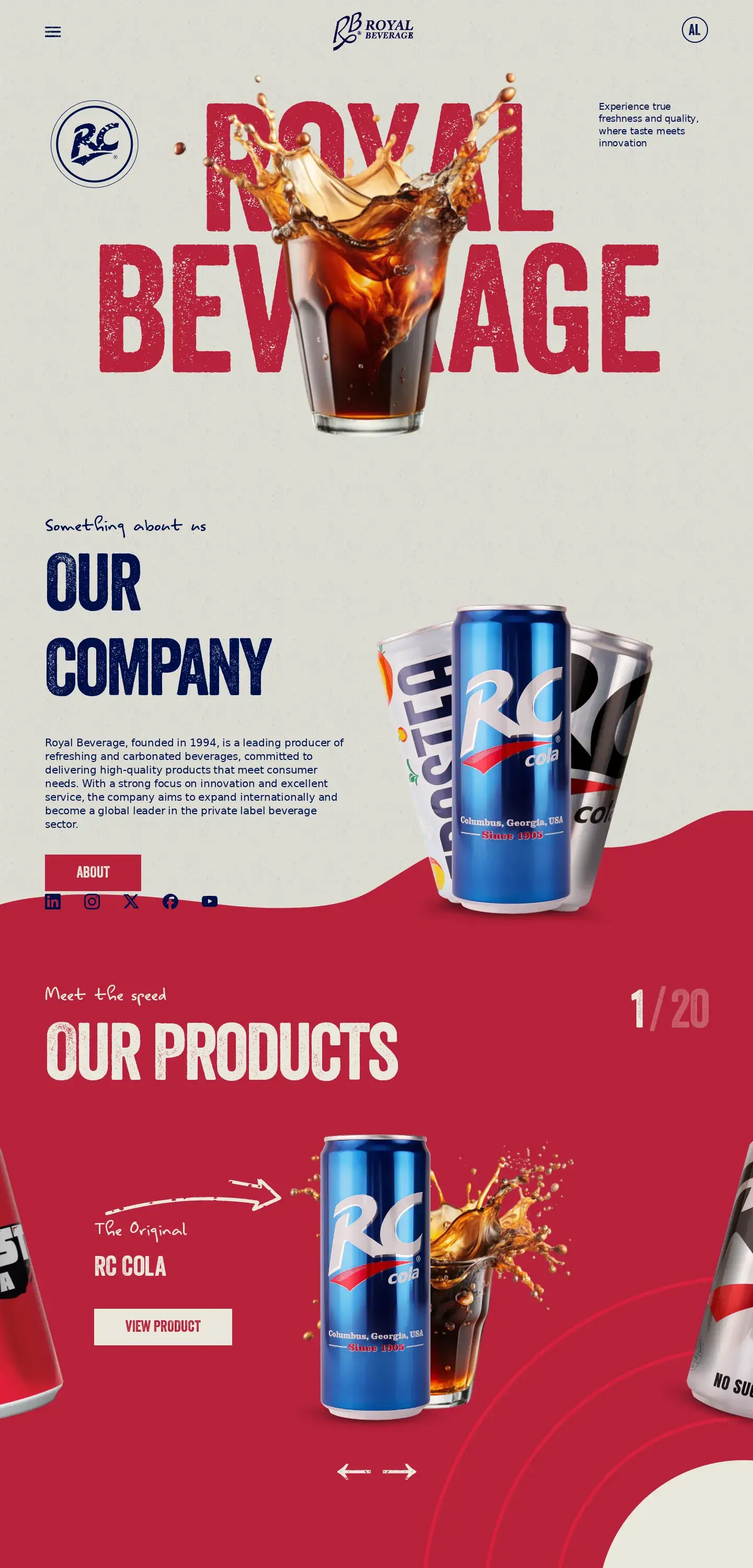Royal Beverage website preview