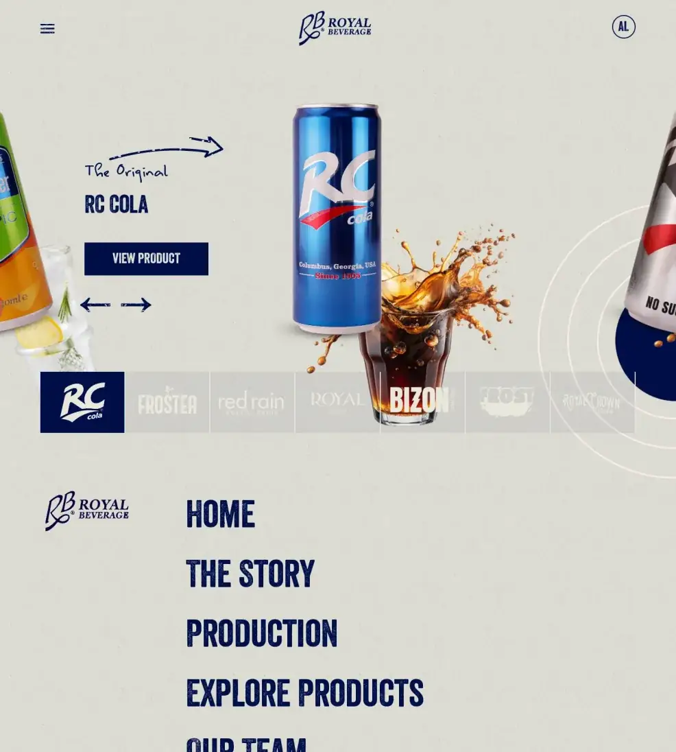 Royal Beverage product page